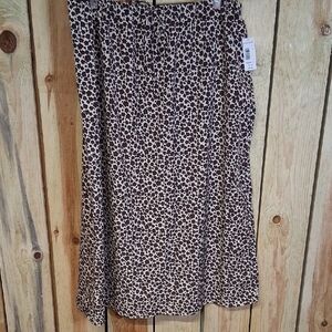 Studio B By Bobeau Tie Waist Midi Skirt Size XL NWT Office Casual Event